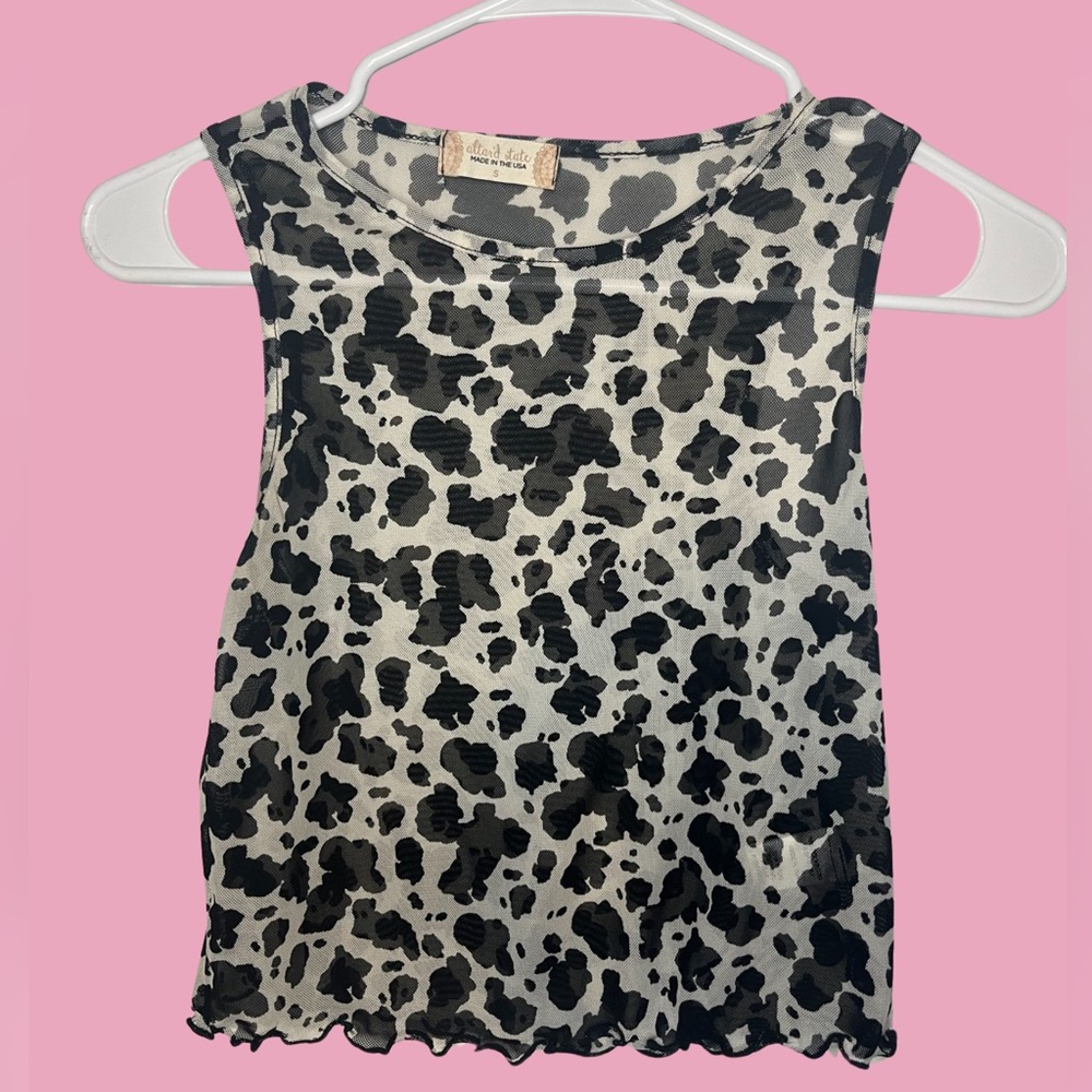 Sheer/ mesh cow top
